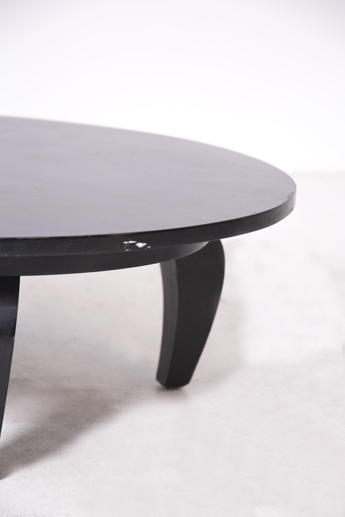 Mid-20th Century American Coffee Table in Black Wood, 1950s For Sale
