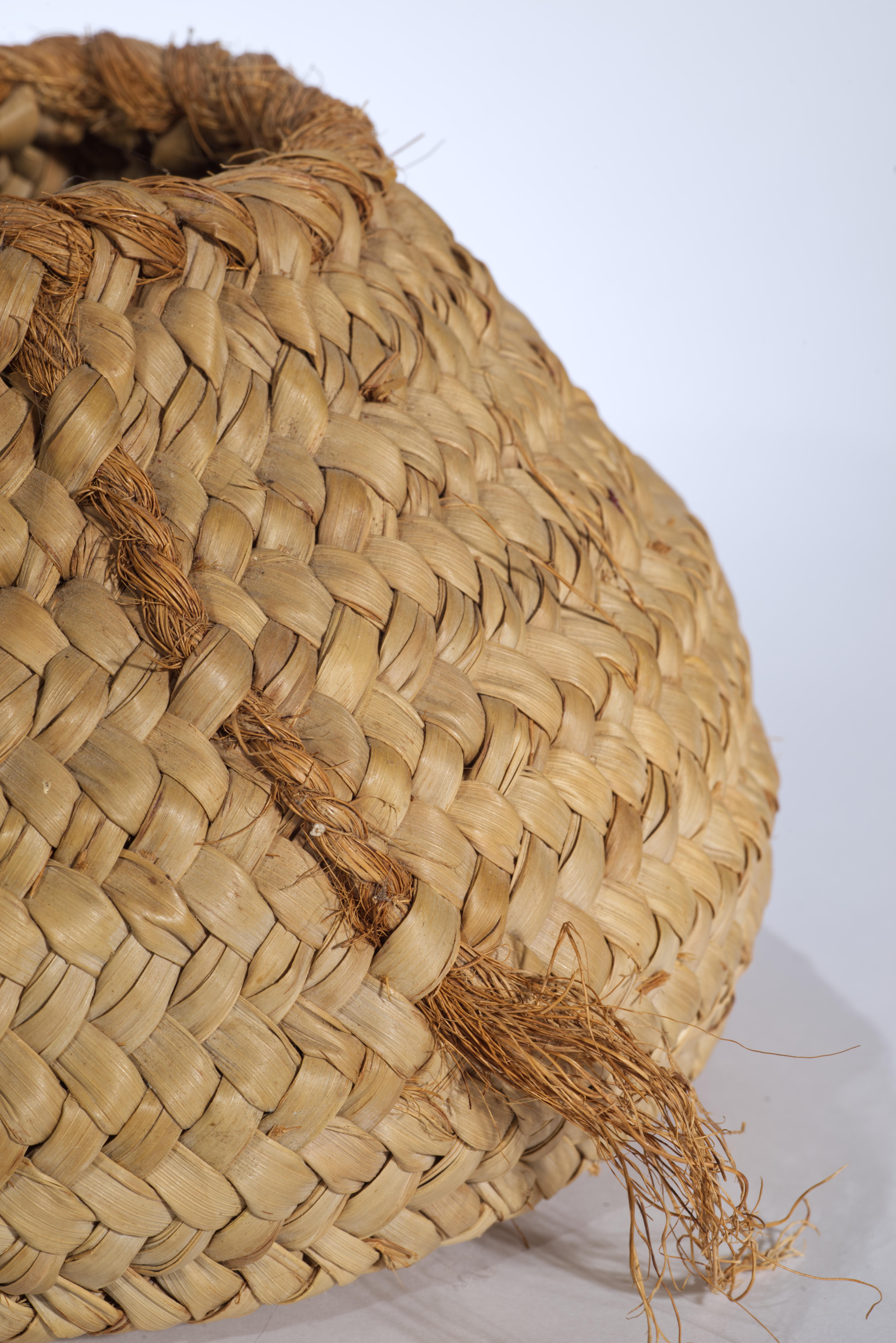 American Coiled Hand Woven Basket with Textured Decor In condizioni buone in vendita a Clifton Springs, NY