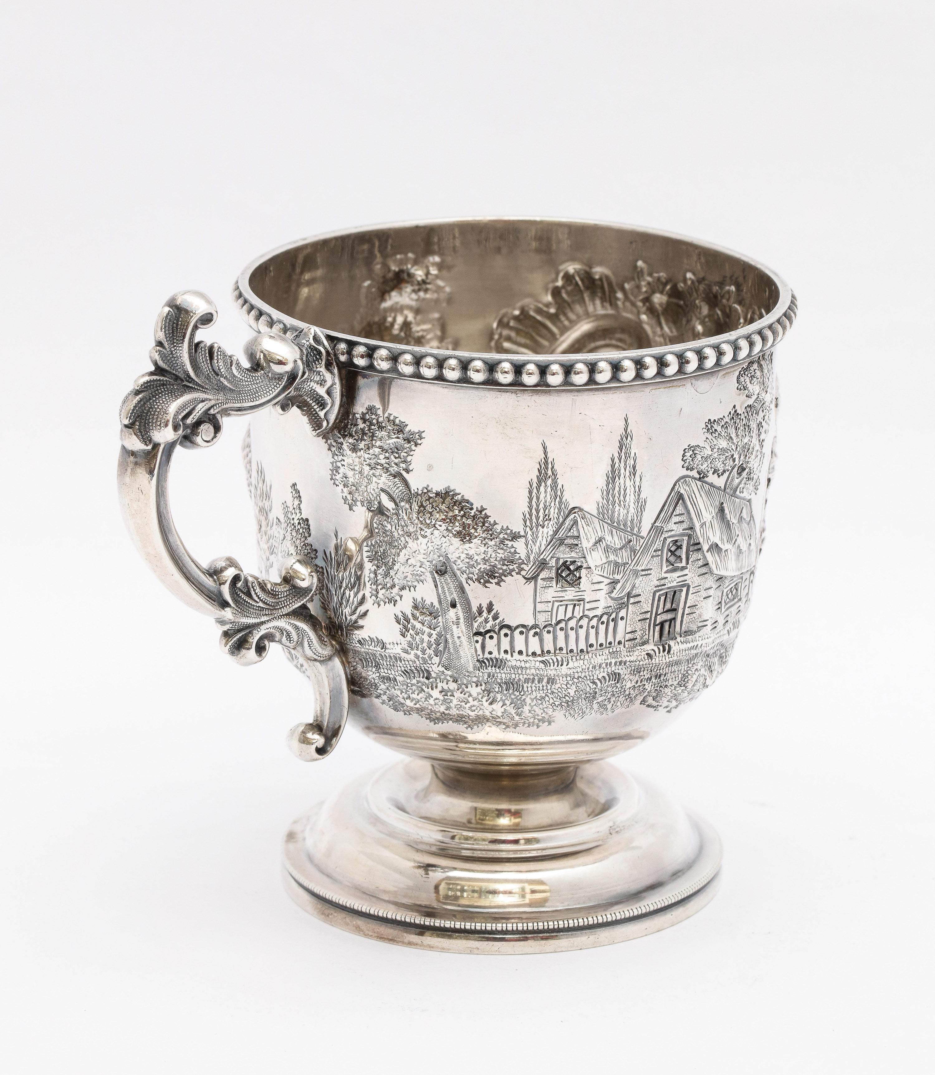 Tasse/mugue en argent américain « 900 » sur piédestal par Bailey & Co. en vente 4