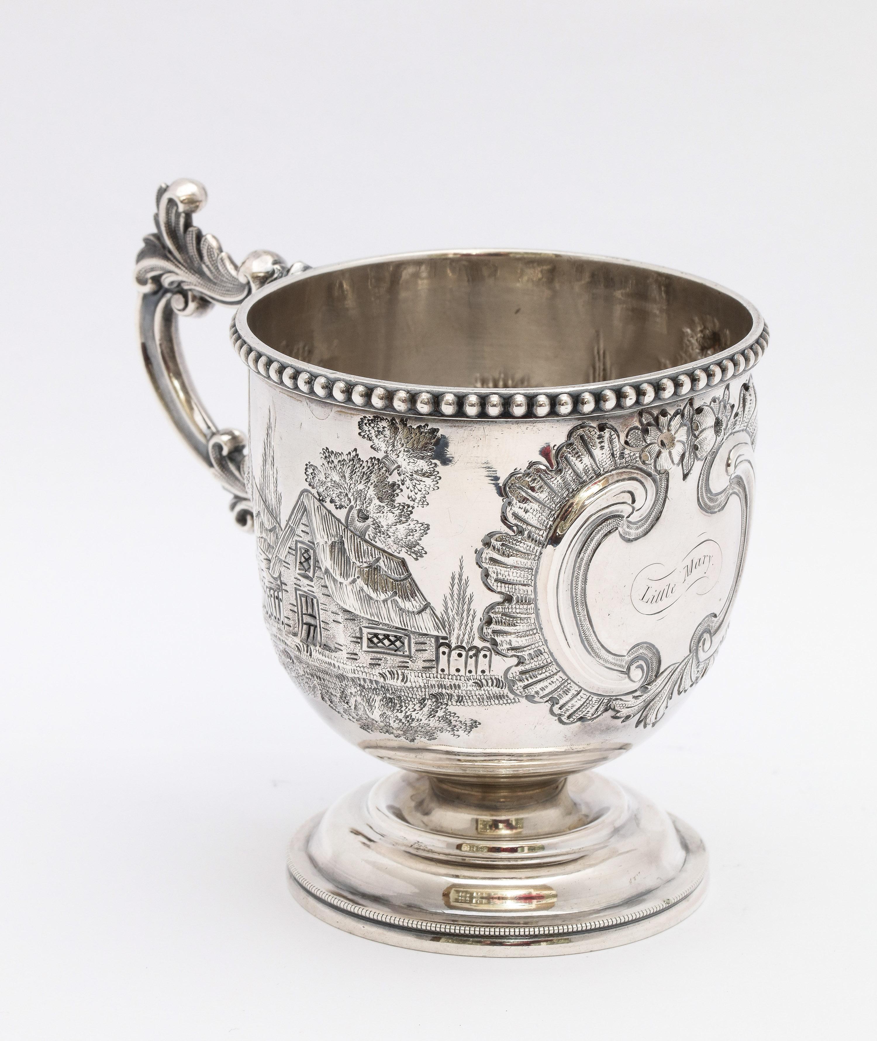 Victorien Tasse/mugue en argent américain « 900 » sur piédestal par Bailey & Co. en vente