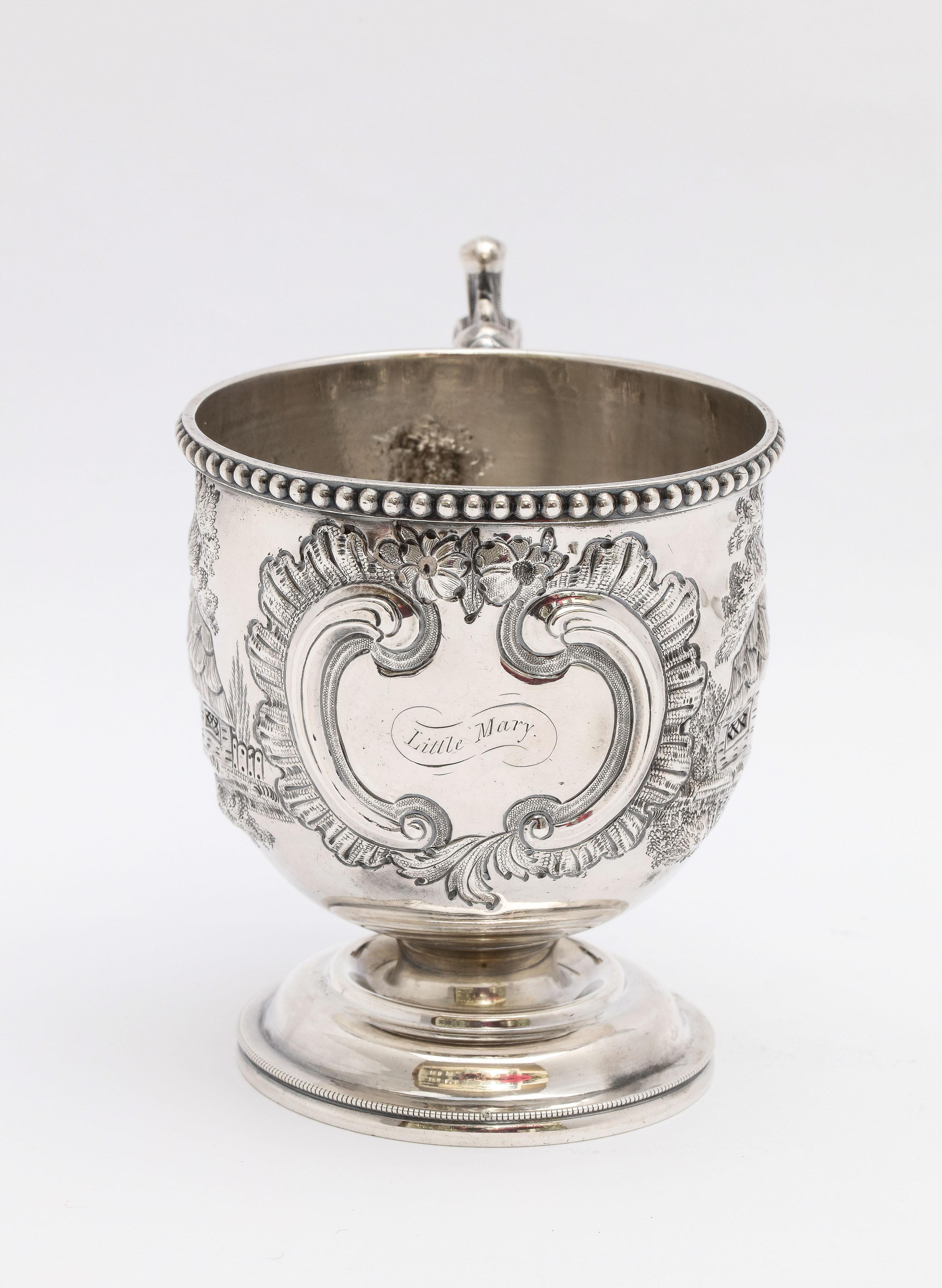 Victorian American Coin Silver '.900' Cup/Mug on Pedestal Base by Bailey & Co. For Sale