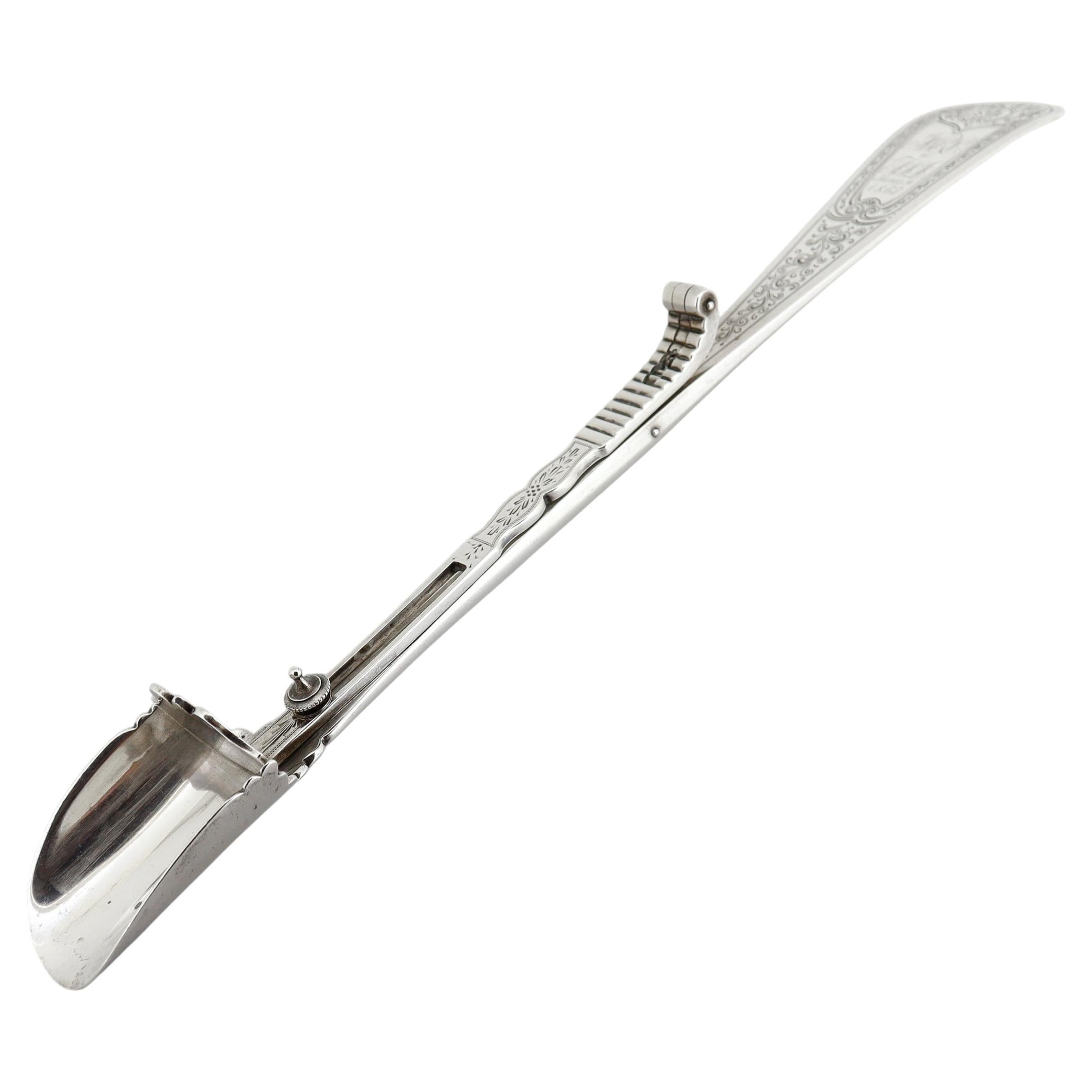 American Coin Silver Stilton Cheese Scoop with Lever Action