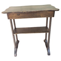 Mesa auxiliar Colonial Americana de 2 Pies de Bobina de Roble