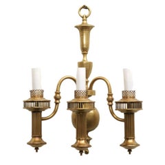 American Colonial Brass Electric Converted Oil Lamp Wall Sconce, 2 Available