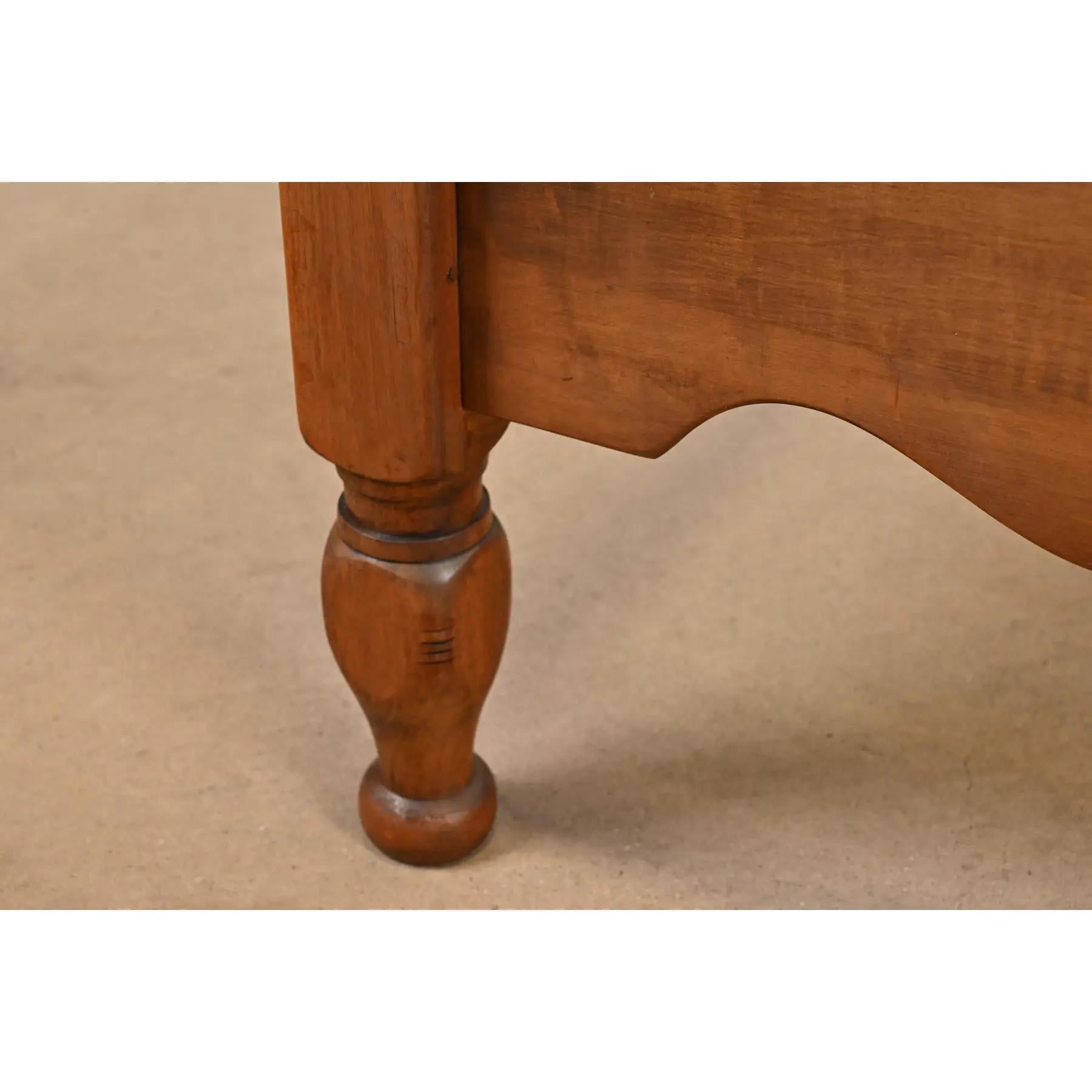 American Colonial Carved Cherry Wood Twin Size Spindle Beds by Empire Furniture For Sale 5
