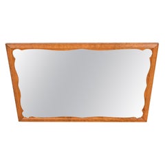 American Colonial Carved Maple Framed Wall Mirror, 1970s