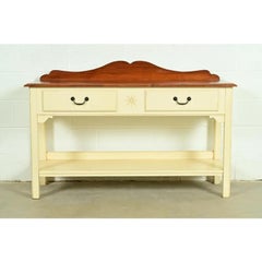 American Colonial Cream Lacquered Maple Sideboard Buffet Server