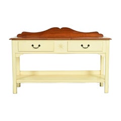 American Colonial Cream Lacquered Maple Sideboard Buffet Server