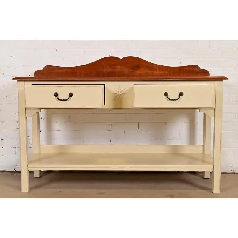 American Colonial Maple Sideboard Buffet Server or Console Table For Sale 1