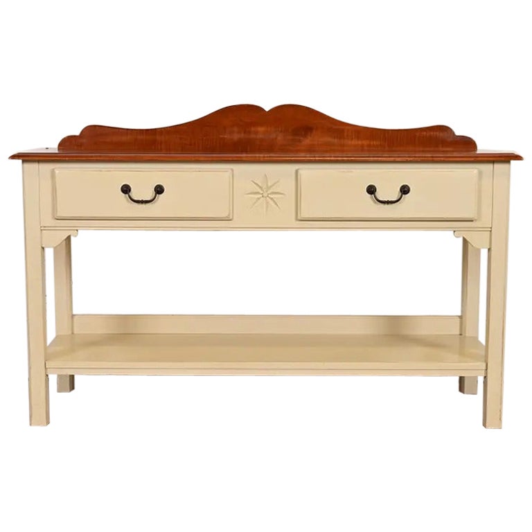 American Colonial Maple Sideboard Buffet Server or Console Table For Sale