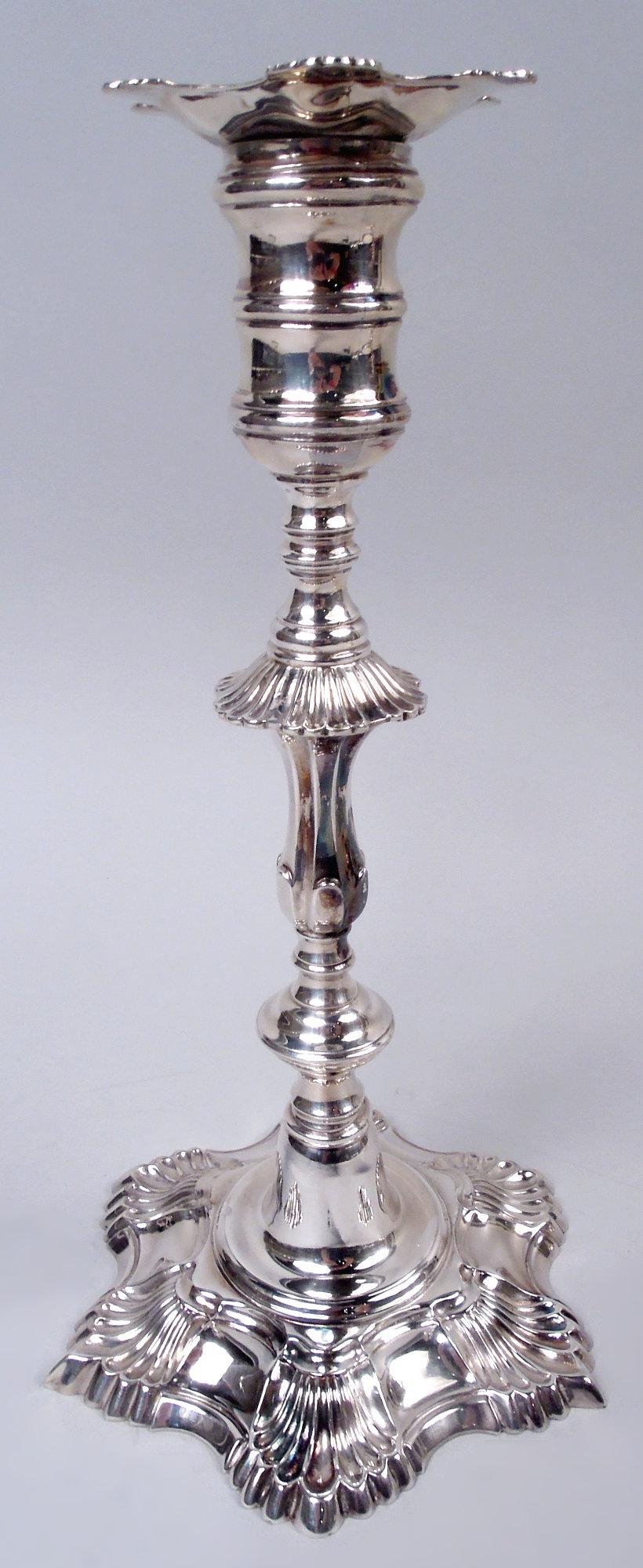 Colonial américain Bougeoirs en argent sterling de style colonial américain d'après Myers Silver en vente