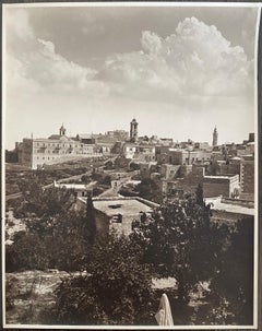 Foto all'albumina vintage di grandi dimensioni Paesaggio di Gerusalemme