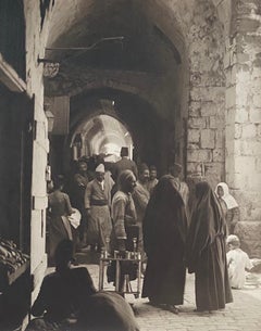 Grande photo albumen vintage - Via Dolorosa In Station Of The Bross Jérusalem