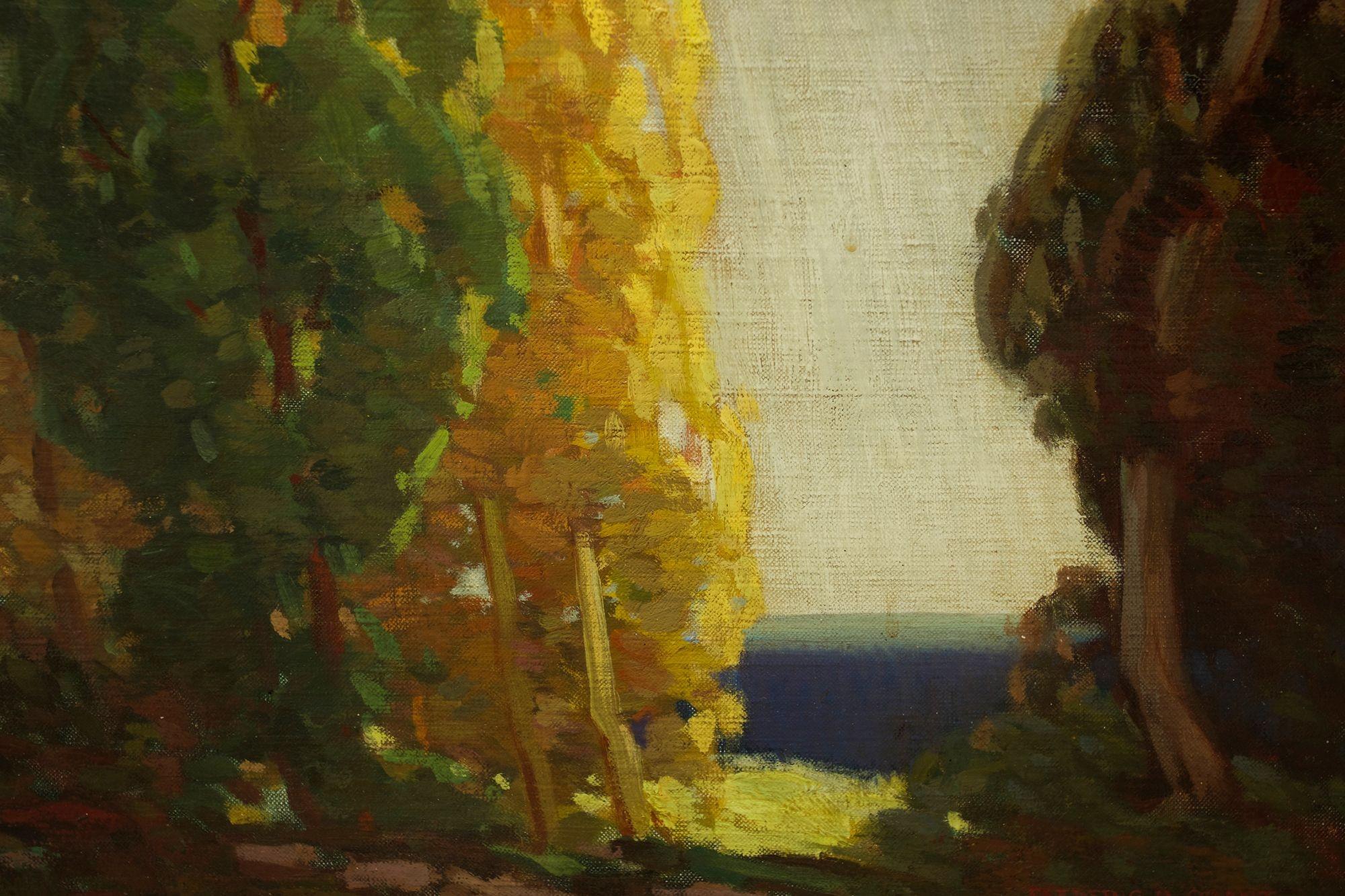 Peinture de paysage coloriste américaine de la côte du lac par Frederic M. Grant en vente 1
