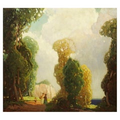 American Colorist Landscape Painting “Lake Shore” by Frederic M. Grant