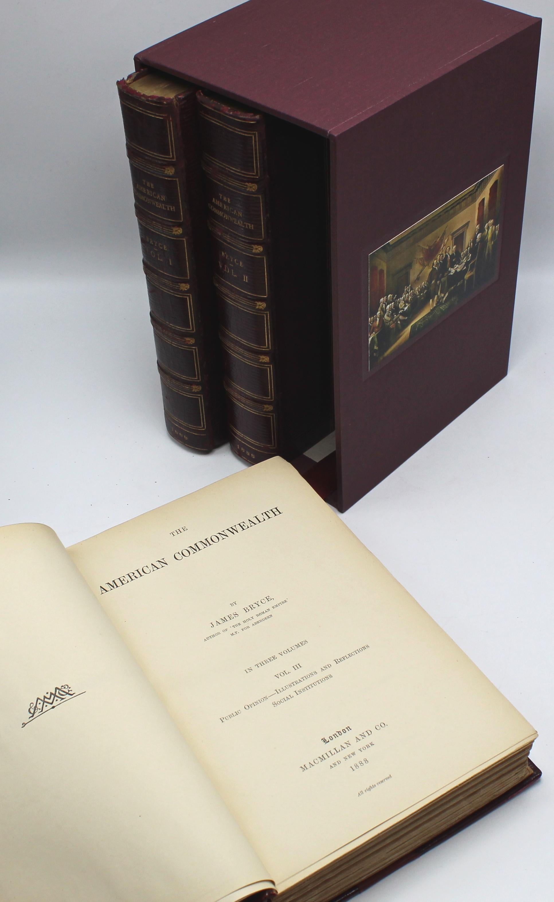 Doré « American Commonwealth » de James Bryce, première édition, ensemble de trois volumes, 1888 en vente
