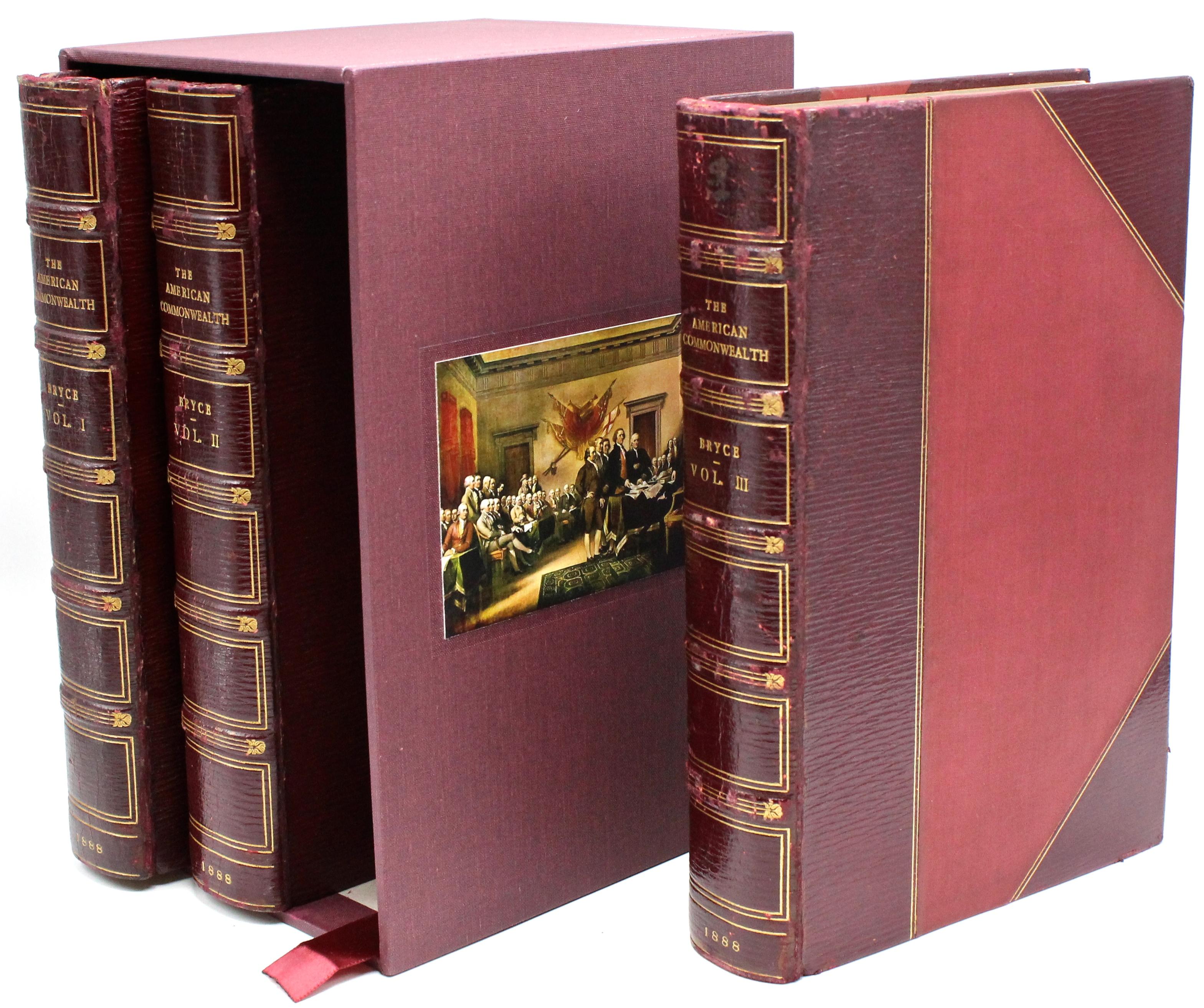 Fin du XIXe siècle « American Commonwealth » de James Bryce, première édition, ensemble de trois volumes, 1888 en vente