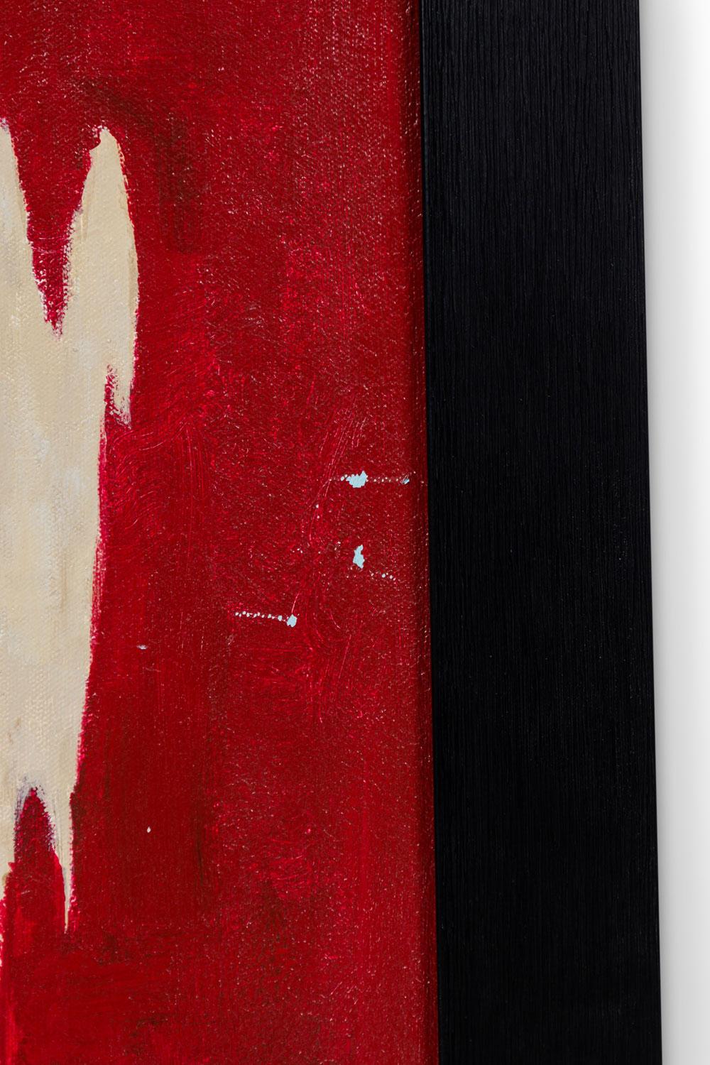 American Contemporary Abstract Expressionist Red and Black Painting (Geschnitzt) im Angebot