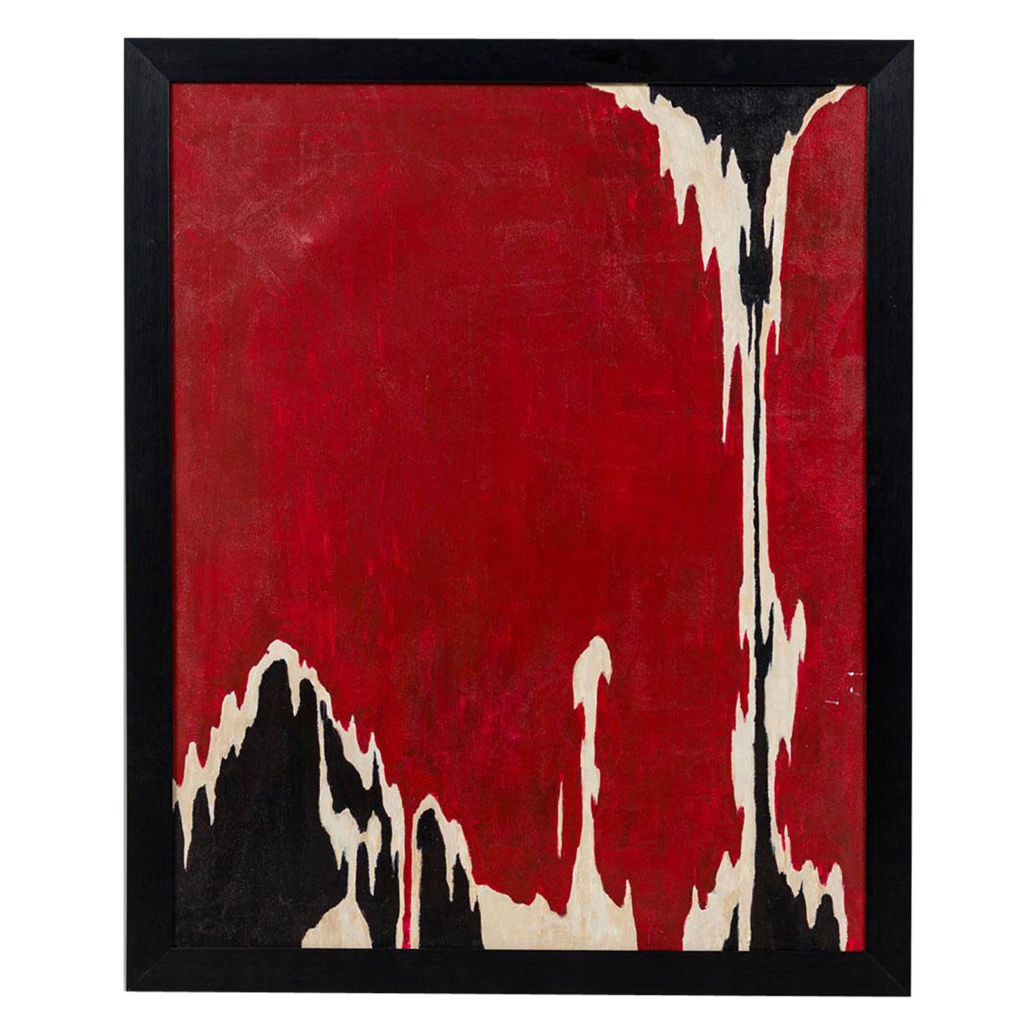 American Contemporary Abstract Expressionist Red and Black Painting