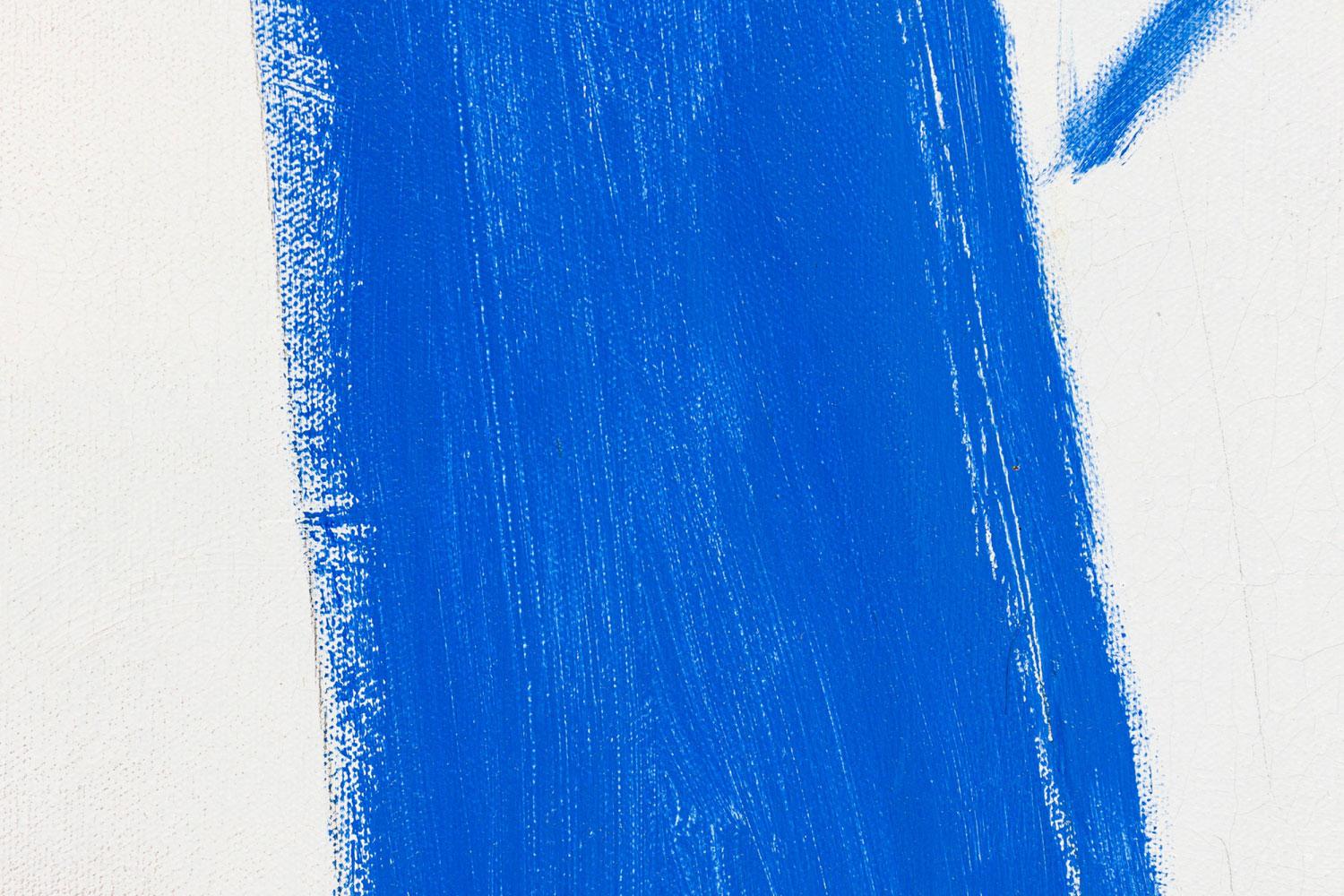 Amerikanische Zeitgenössische Abstrakte Expressionistische Malerei in Blau und Weiß im Zustand „Gut“ im Angebot in Queens, NY