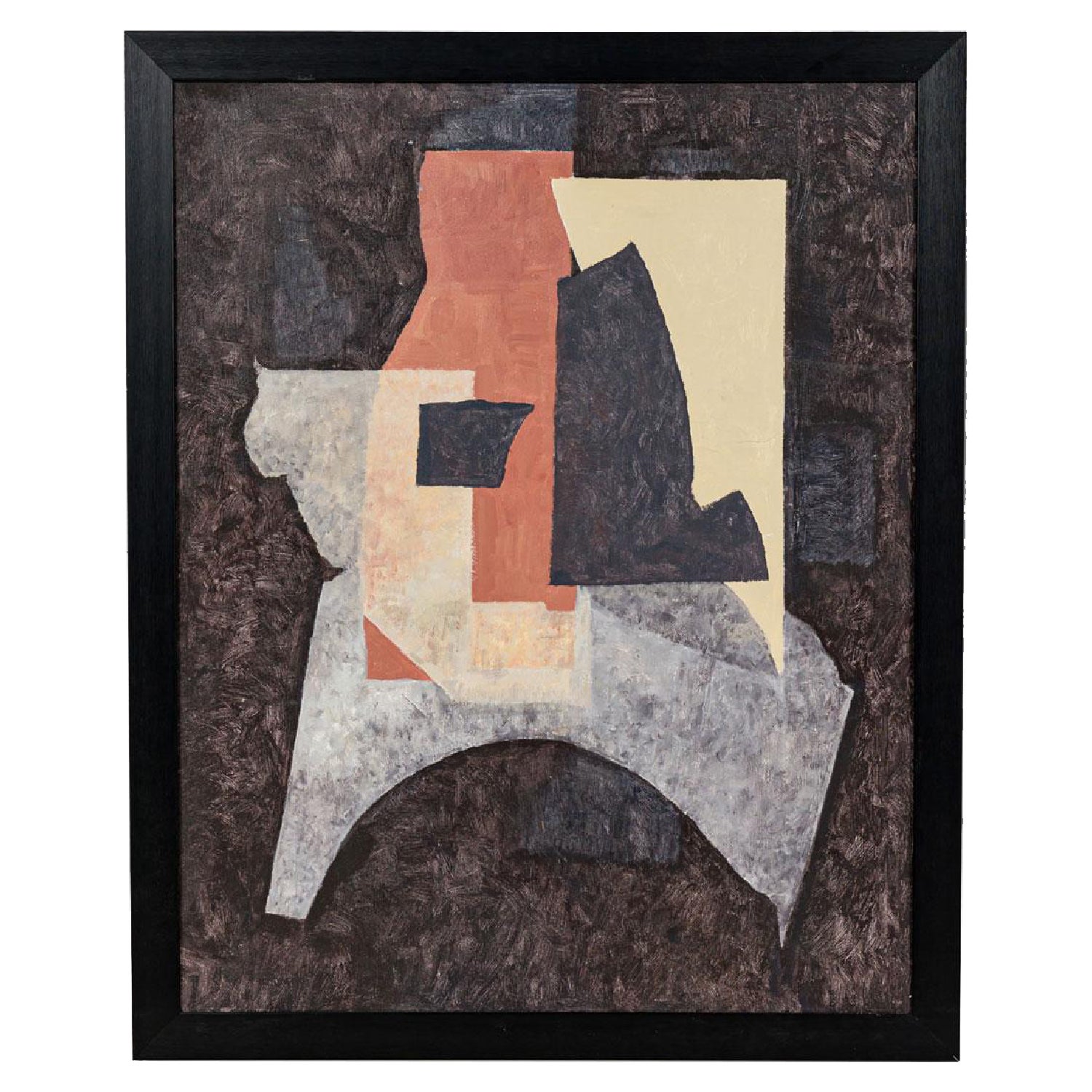 American Contemporary Abstract Multicolored Collage Style Painting