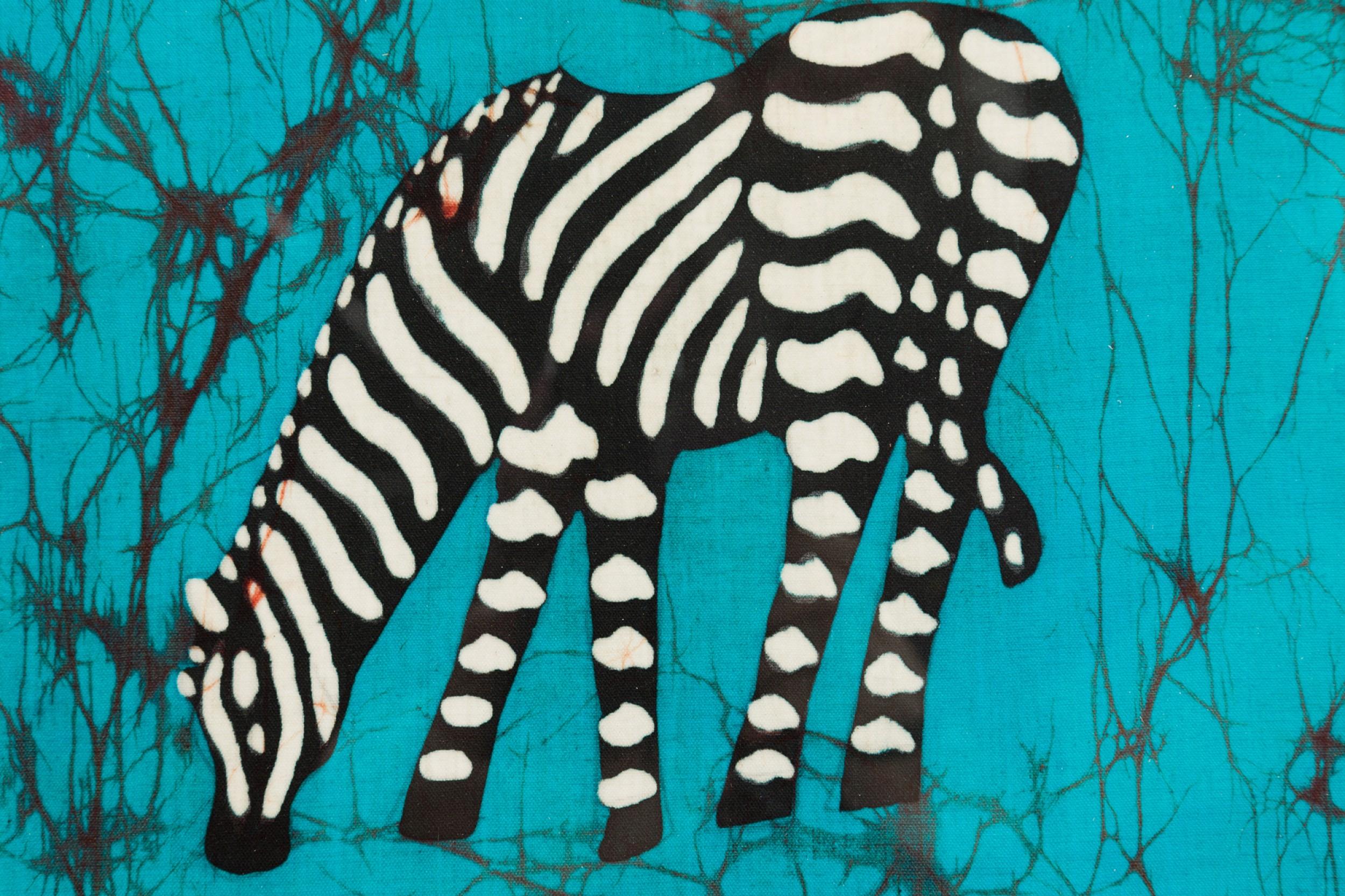 Pintura abstracta contemporánea americana de una cebra Estadounidense en venta