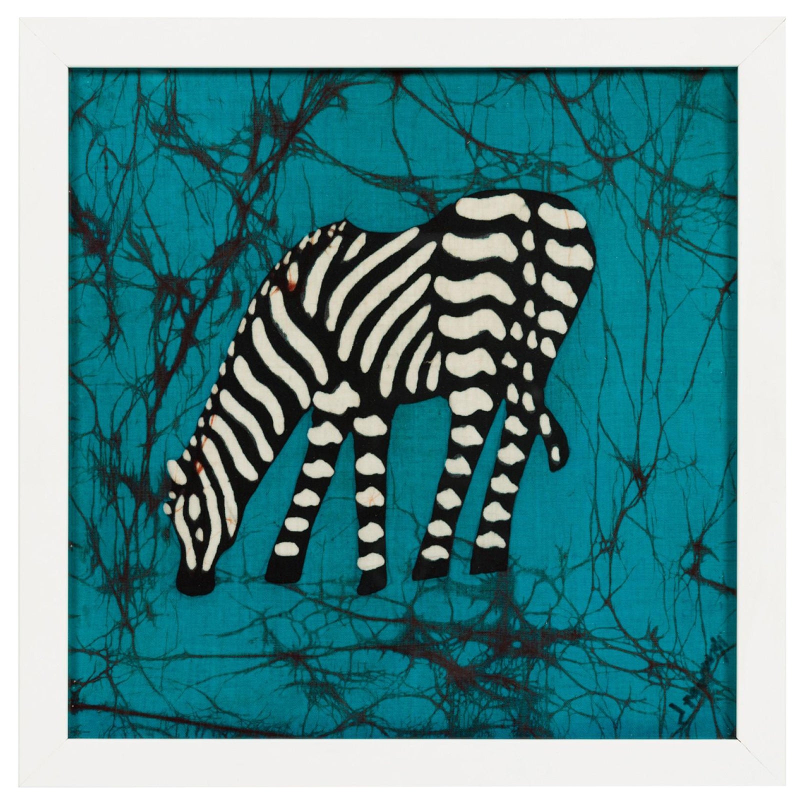 American Contemporary Abstract Painting of a Zebra