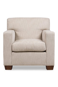 Mid-Century Modern Off-White Chenille Club Chair, USA