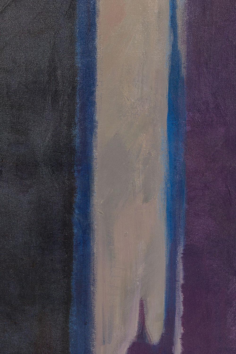 American Contemporary Schwarz, Blau und Lila Gerahmt Abstrakt Auf Leinwand (amerikanisch) im Angebot