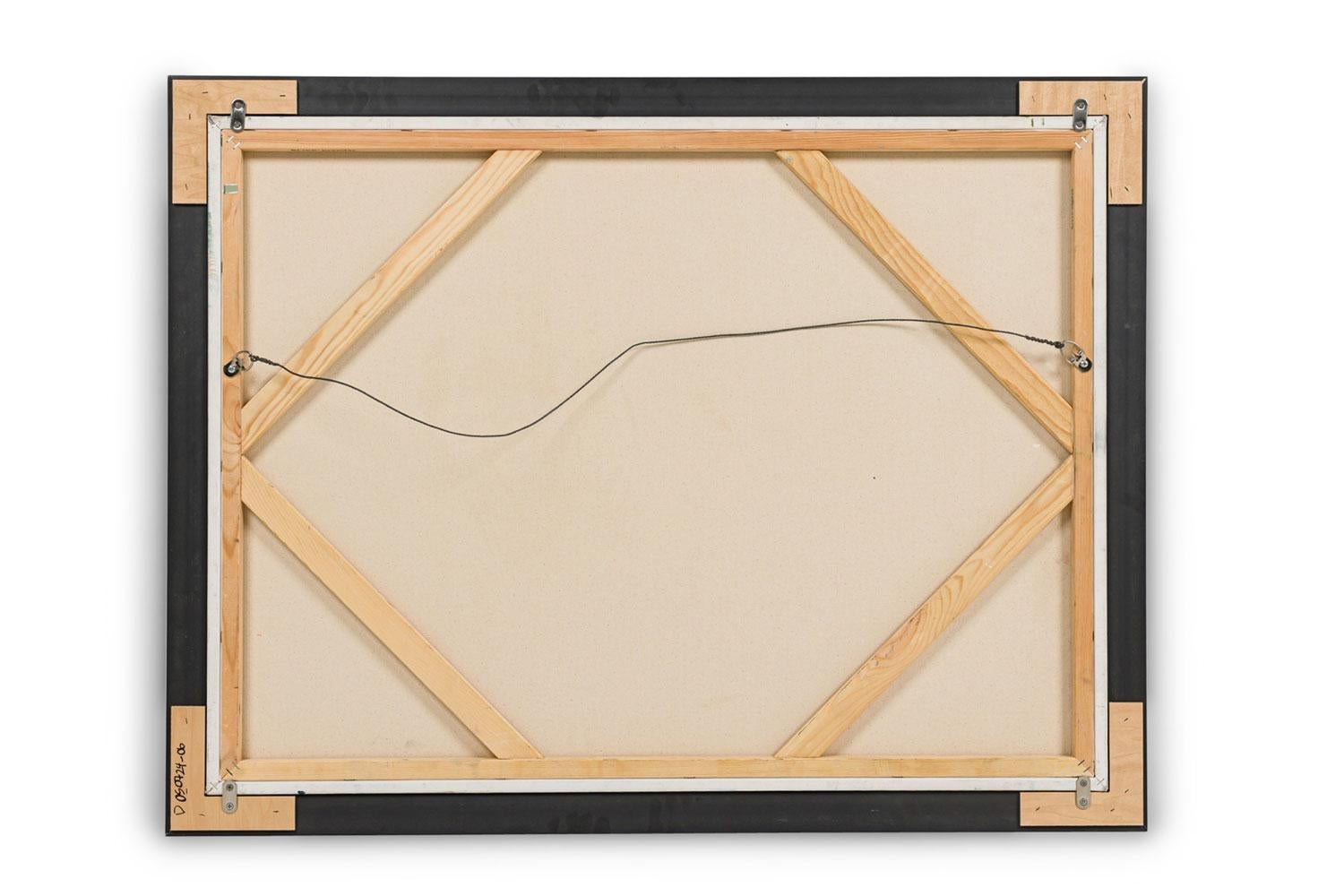 American Contemporary Schwarz, Blau und Lila Gerahmt Abstrakt Auf Leinwand (20. Jahrhundert) im Angebot