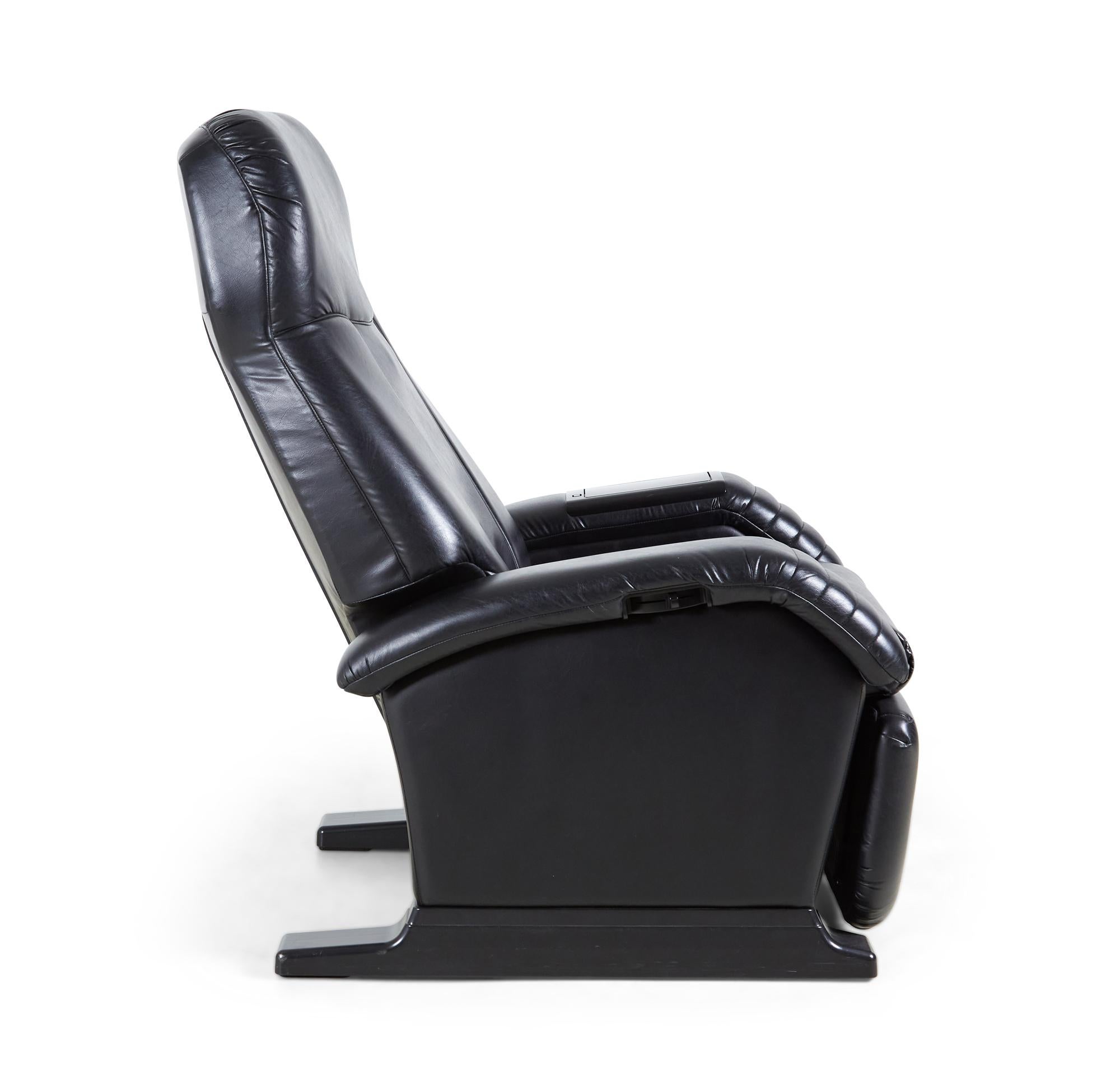 20th Century American Contemporary Black Leather Massage Chair