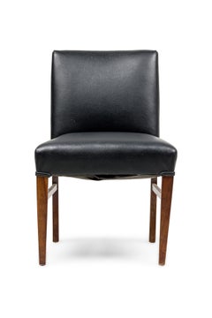 American Contemporary Black Leather Side Chair