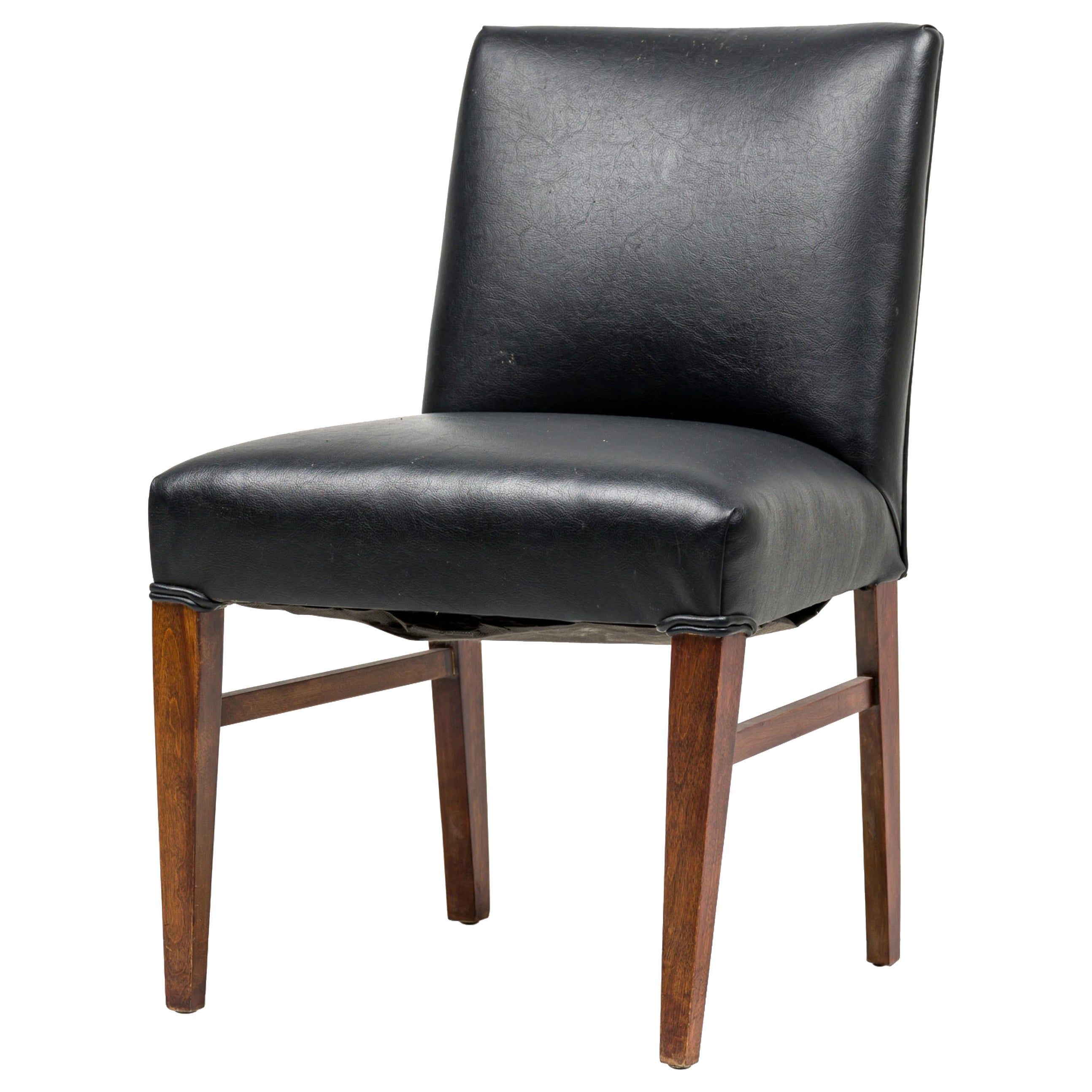 American Contemporary Black Leather Side Chair