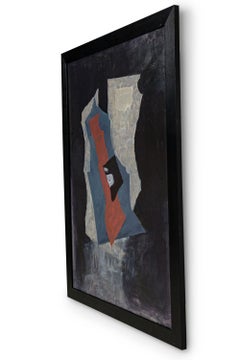 American Contemporary Blue and Orange Abstract Expressionism Painting