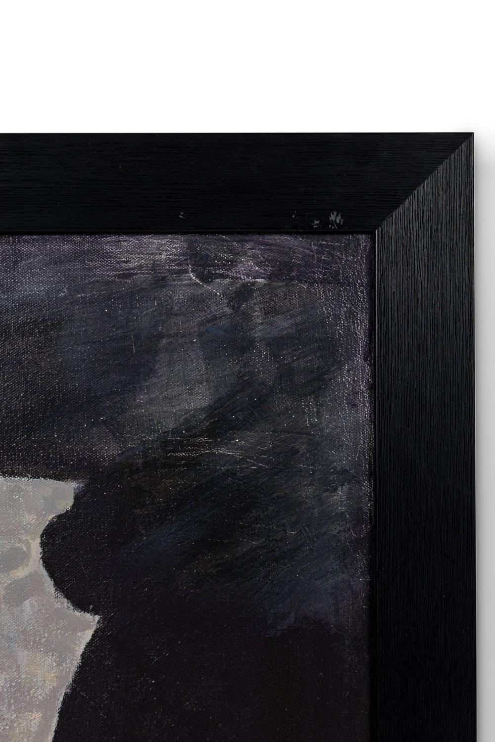 Moderne Peinture contemporaine américaine d'expressionnisme abstrait bleu et orange en vente