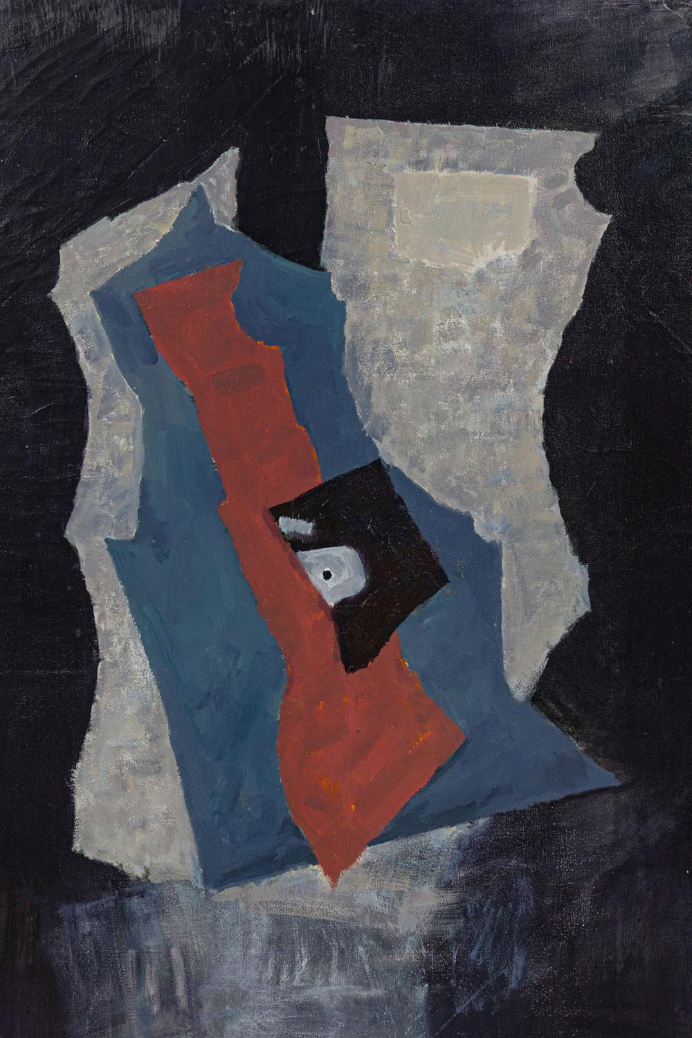 Américain Peinture contemporaine américaine d'expressionnisme abstrait bleu et orange en vente