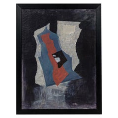 American Contemporary Blue and Orange Abstract Expressionism Painting