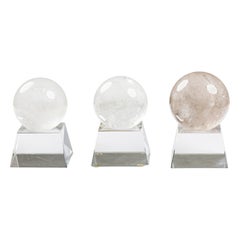 American Contemporary Crystal Orbs with a Base