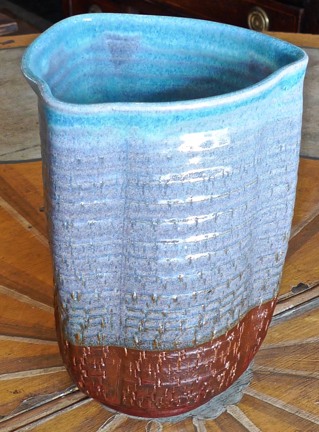 American Contemporary Glazed Ceramic 4 Pots and 1 Bowl 8