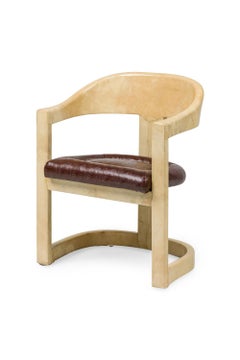 AM Contemporary Karl Springer in pelle di capra, pergamena e shaArmchair