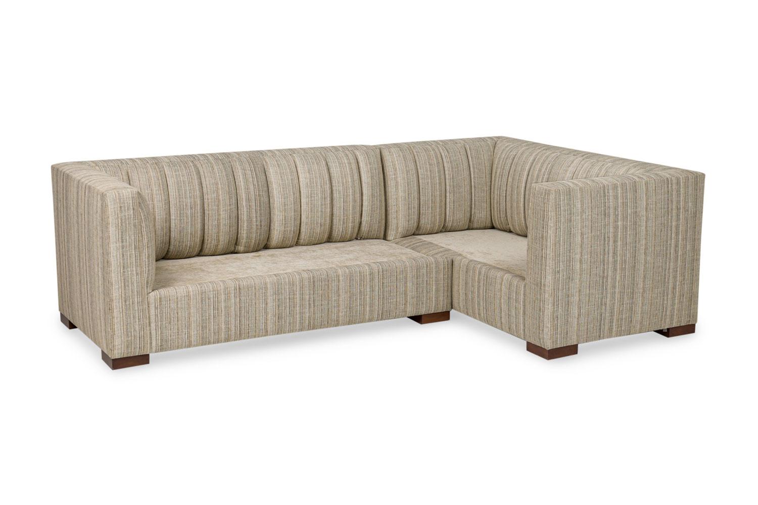 American Contemporary L shaped Channel 2 Piece Sectional en vente 4