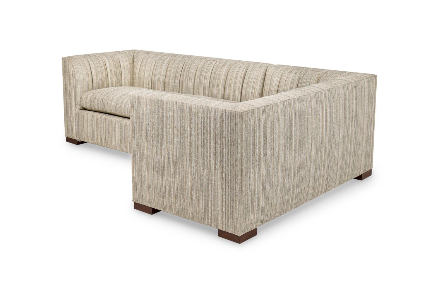 Moderne American Contemporary L shaped Channel 2 Piece Sectional en vente