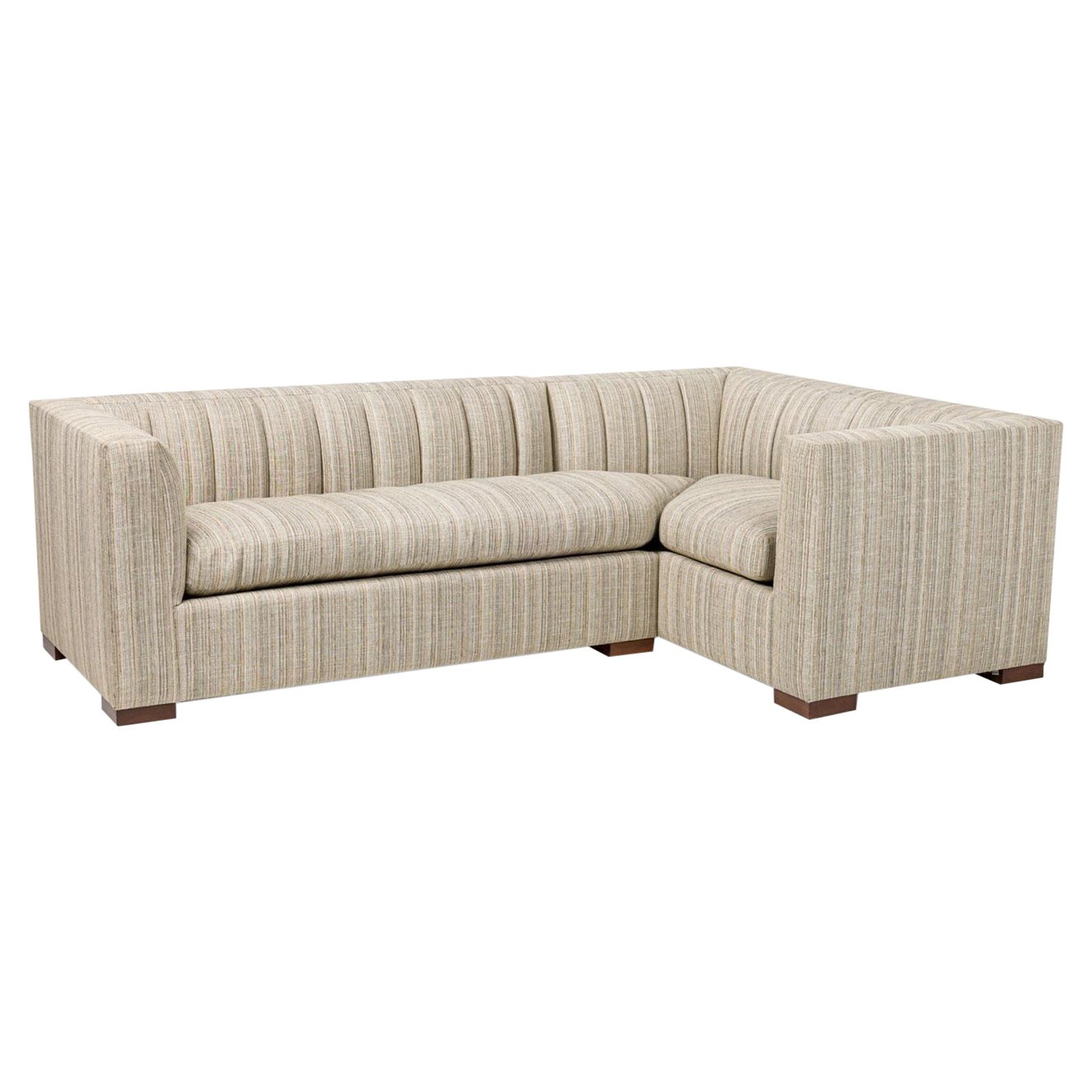 American Contemporary L shaped Channel 2 Piece Sectional