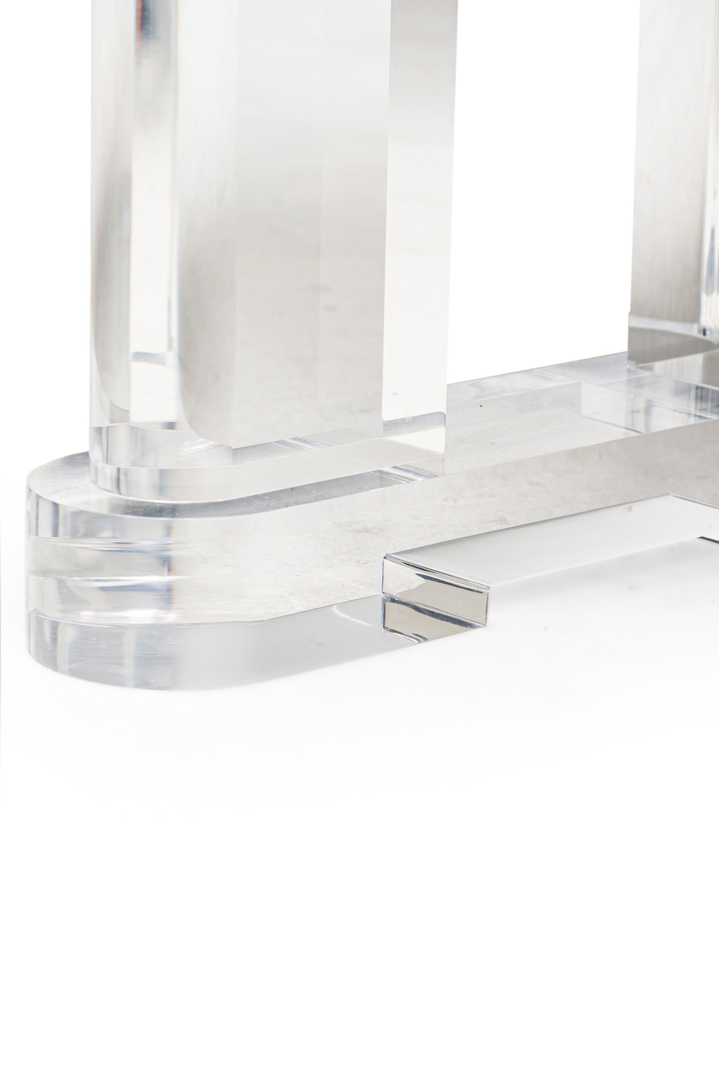 American Contemporary Lucite Console Table with Glass Top For Sale 5