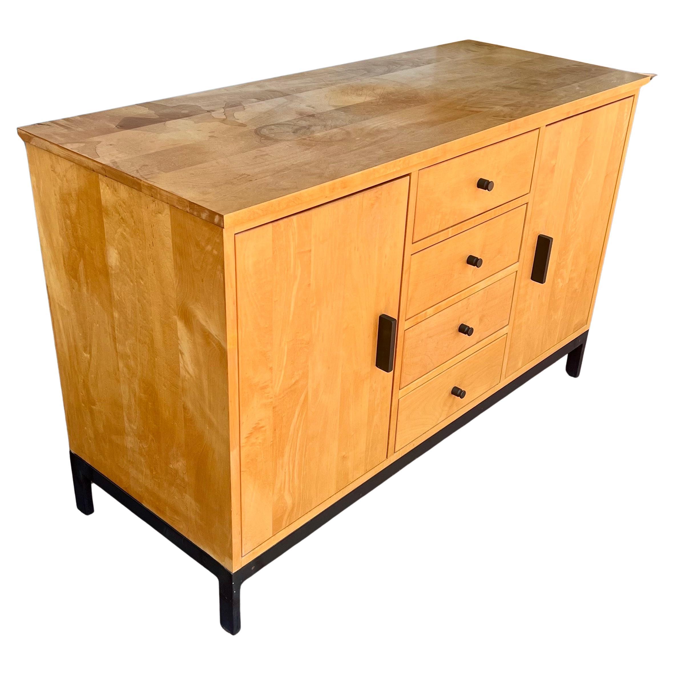 American Contemporary Modern Solid Maple & Steel Credenza By Room & Board 1