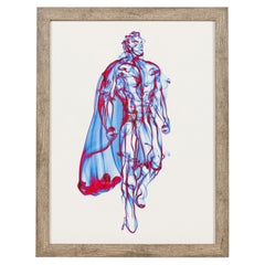 American Contemporary Superhero Smoke Poster of Superman