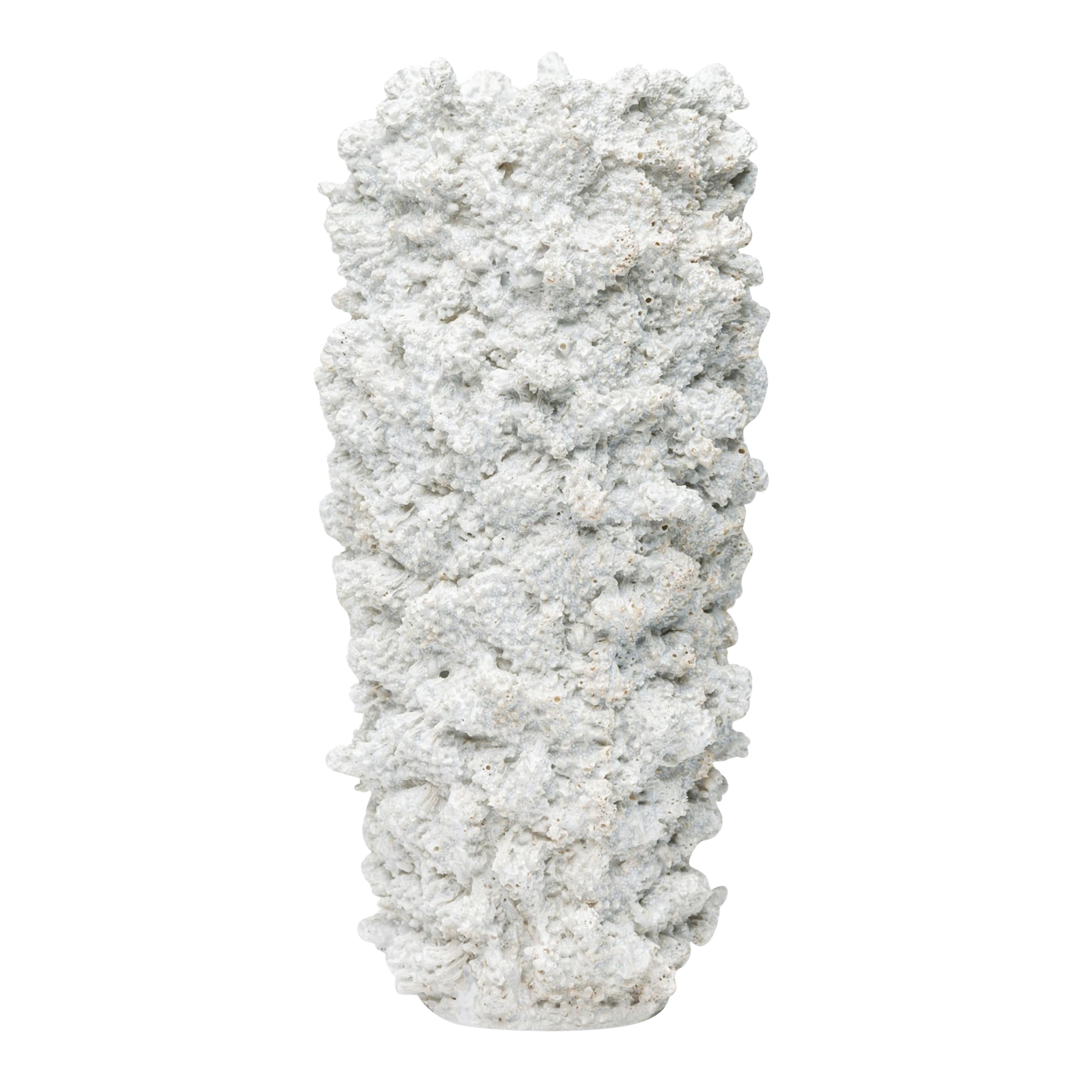 American Contemporary White Coral Form Vase For Sale