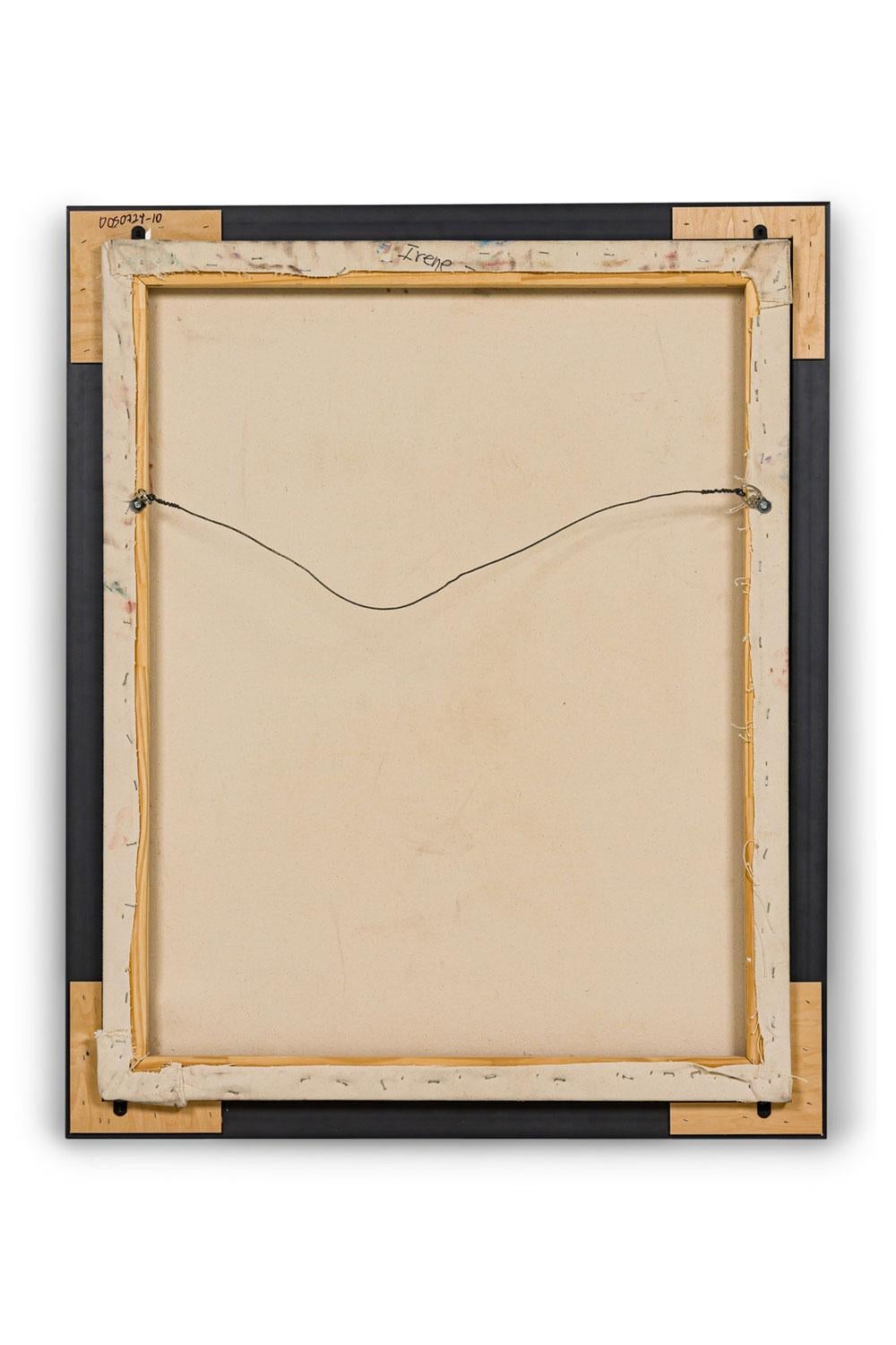 Peinture contemporaine américaine de style collage abstrait jaune et blanc en vente 1