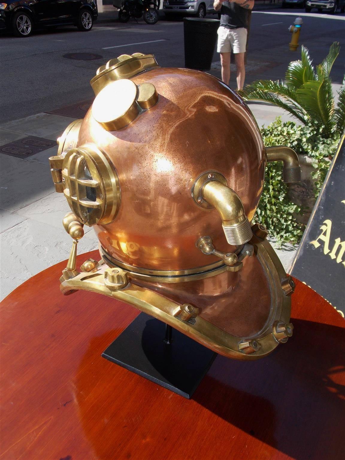 American Copper and Brass Replica Naval Diving Helmet, Boston, MA. 20th Century 3