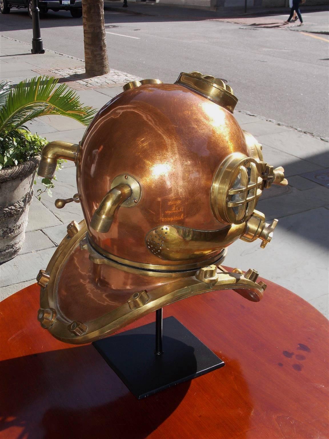 American Copper and Brass Replica Naval Diving Helmet, Boston, MA. 20th Century 4